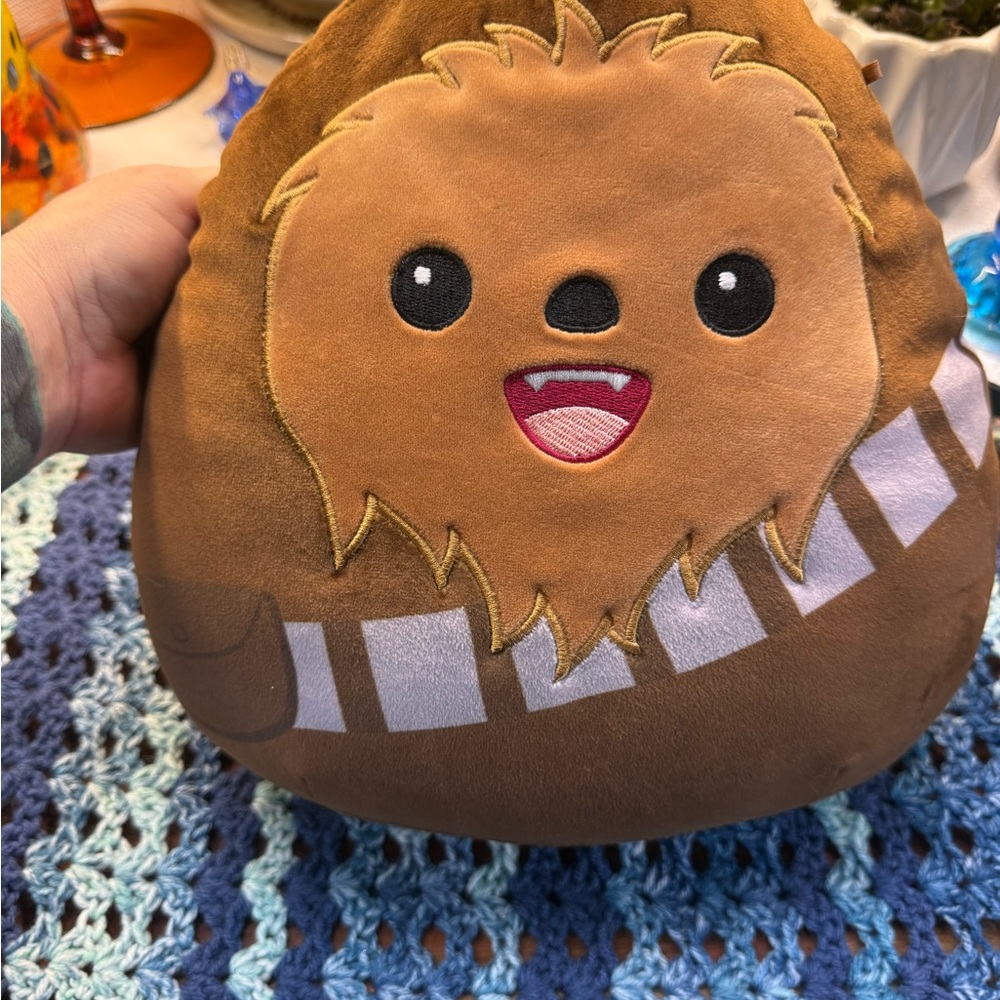 Squishmallow Chewbacca Character Pillow - Brown